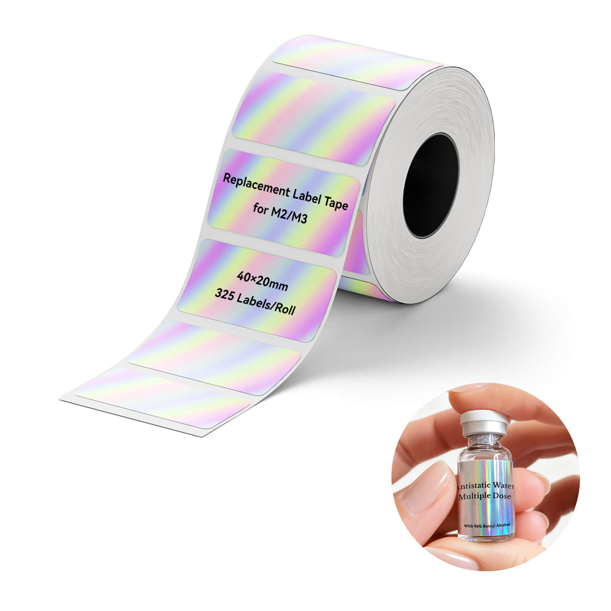 Hologram rainbow 40x20mm thermal sticker labels roll for Niimbot M2 M3