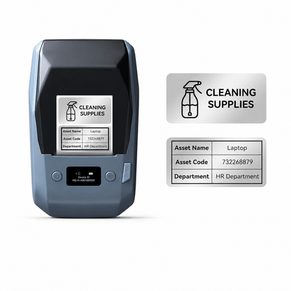 NIIMBOT M2 Thermal Transfer Label Printer with 40×20mm matte silver labels