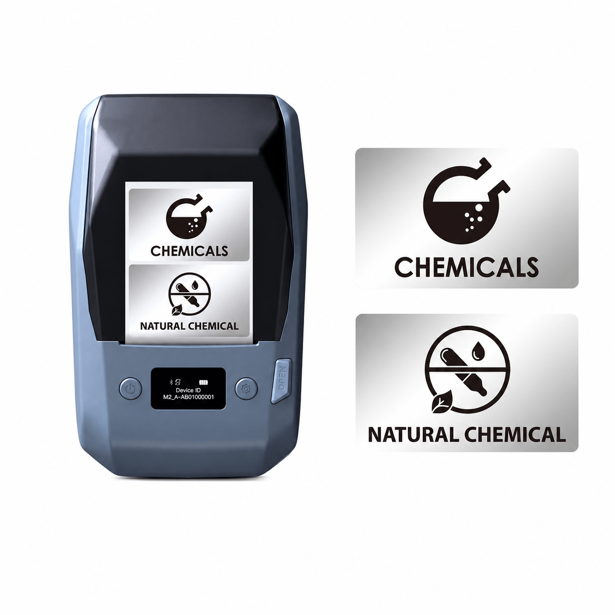 NIIMBOT M2 Thermal Transfer Label Printer with black ribbon and 50×30mm silver labels