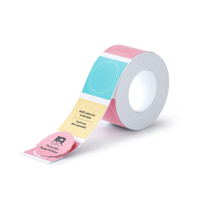 34×34mm pastel scalloped frame thermal sticker labels, 200 labels per roll for NIIMBOT B1 B21 B3S printer