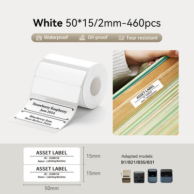 50*15mm 2-up waterproof thermal sticker labels fit NIIMBOT B1 B21 B3S B31
