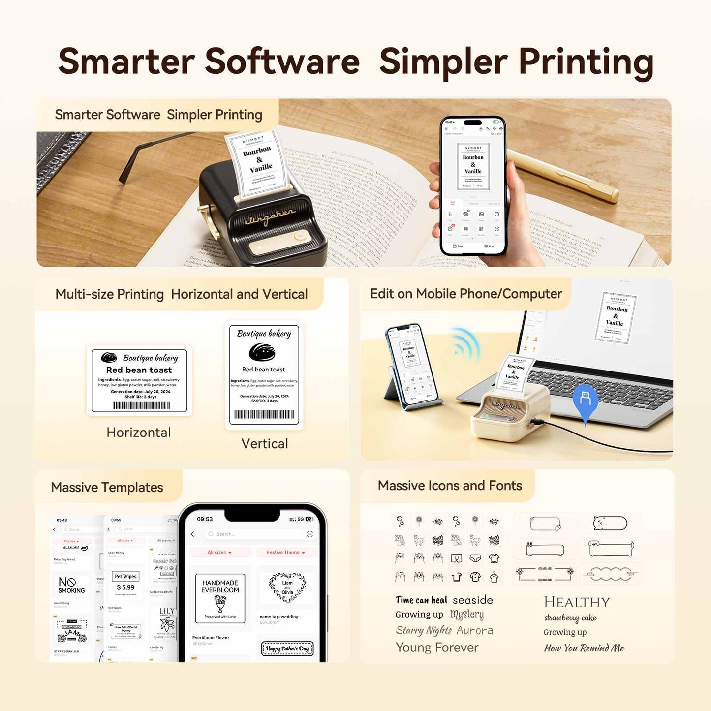 NIIMBOT B21 Pro All-in-One Label Maker — 2" 300DPI Bluetooth Printer for Home, Pantry & Small Business