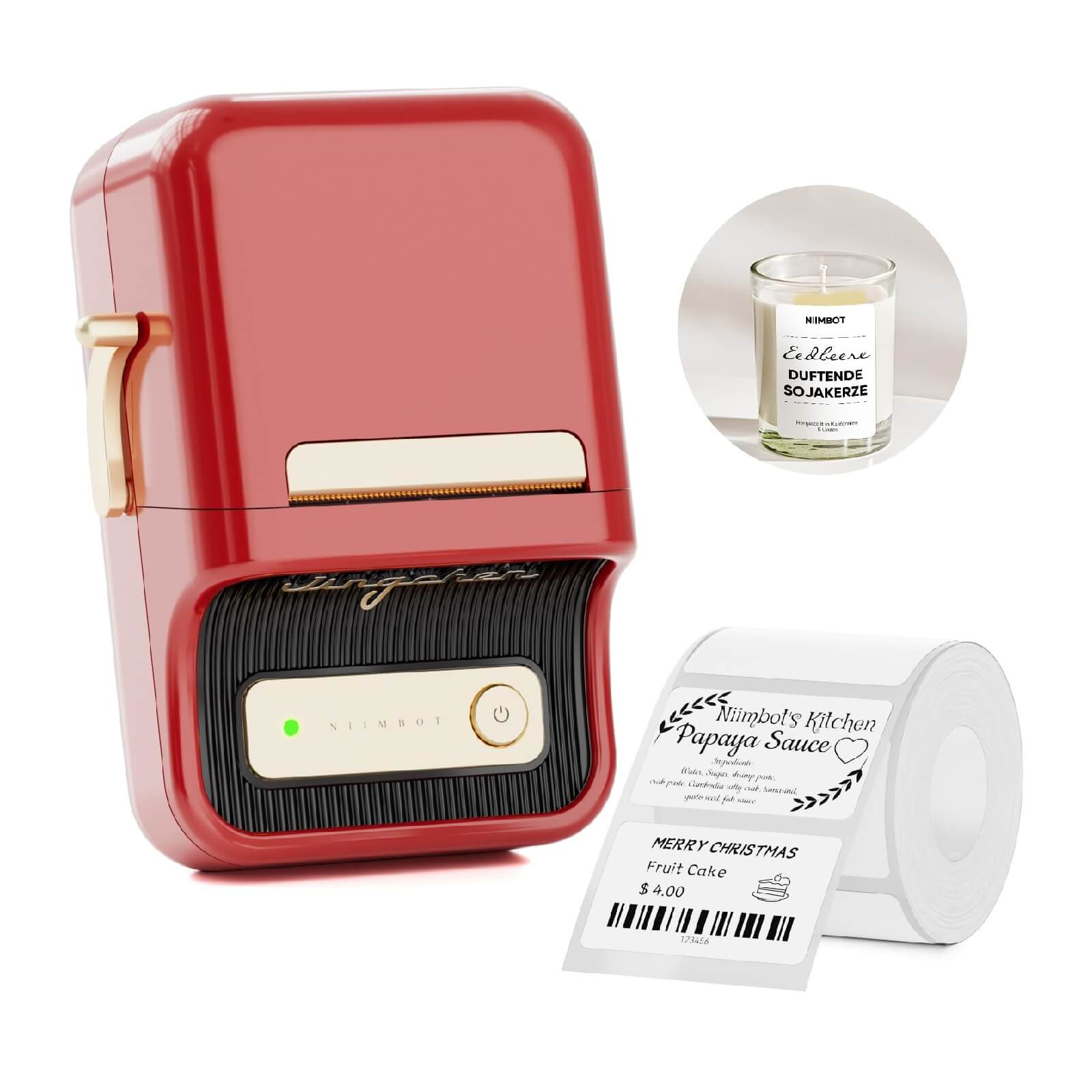 NIIMBOT B21 Bluetooth Thermal Label Printer red