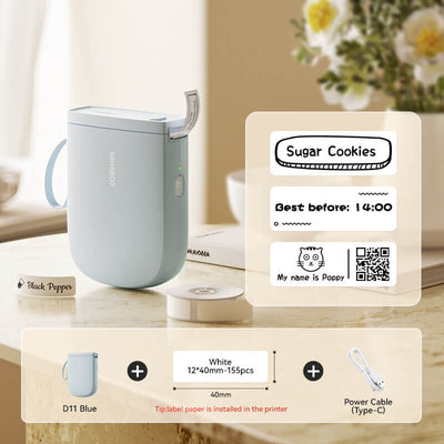 NIIMBOT D11 Portable Bluetooth Label Maker — 300DPI Thermal Mini Printer for Home, Office & School
