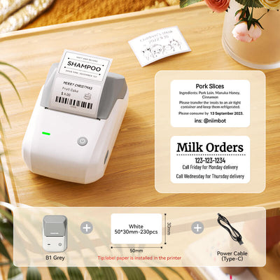 NIIMBOT B1 Green Multifunctional Mini Thermal Label Printer Package with Label Paper & Type-C Cable