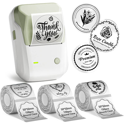 Niimbot B1 Label Printer With 3rolls Labels Green Set 11