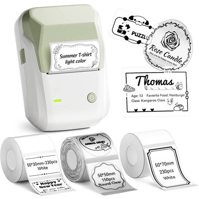 Niimbot B1 Label Printer With 3rolls Labels Green Set 3