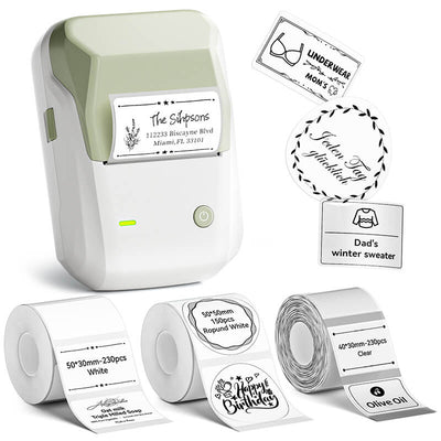 Niimbot B1 Label Printer With 3rolls Labels Green Set 4