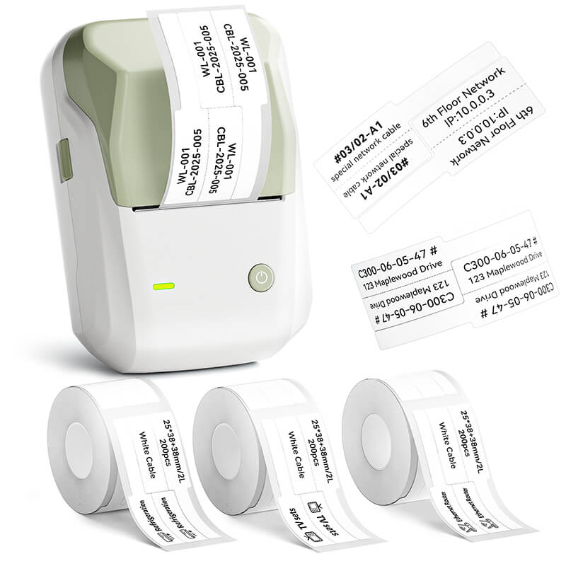 Niimbot B1 Label Printer With 3rolls Labels Green Set 6