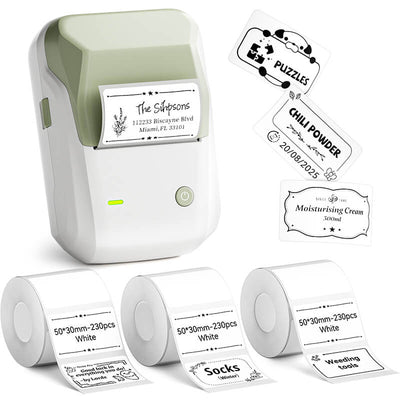 Niimbot B1 Label Printer With 3rolls Labels Green Set 9