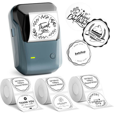 Niimbot B1 Label Printer With 3rolls Labels Lake Blue Set 10