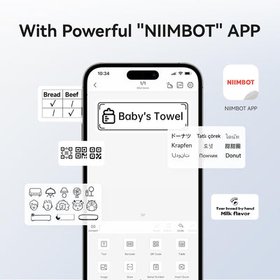 NIIMBOT B1 with Powerful NIIMBOT APP for Custom Label Editing