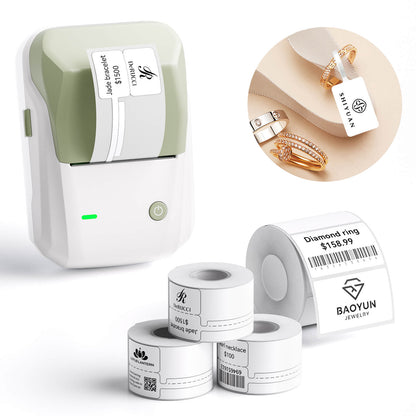 NIIMBOT B1 Jewellery Label Printer Set — 2" Thermal Tag Machine with 3 Rolls Labels for Boutiques