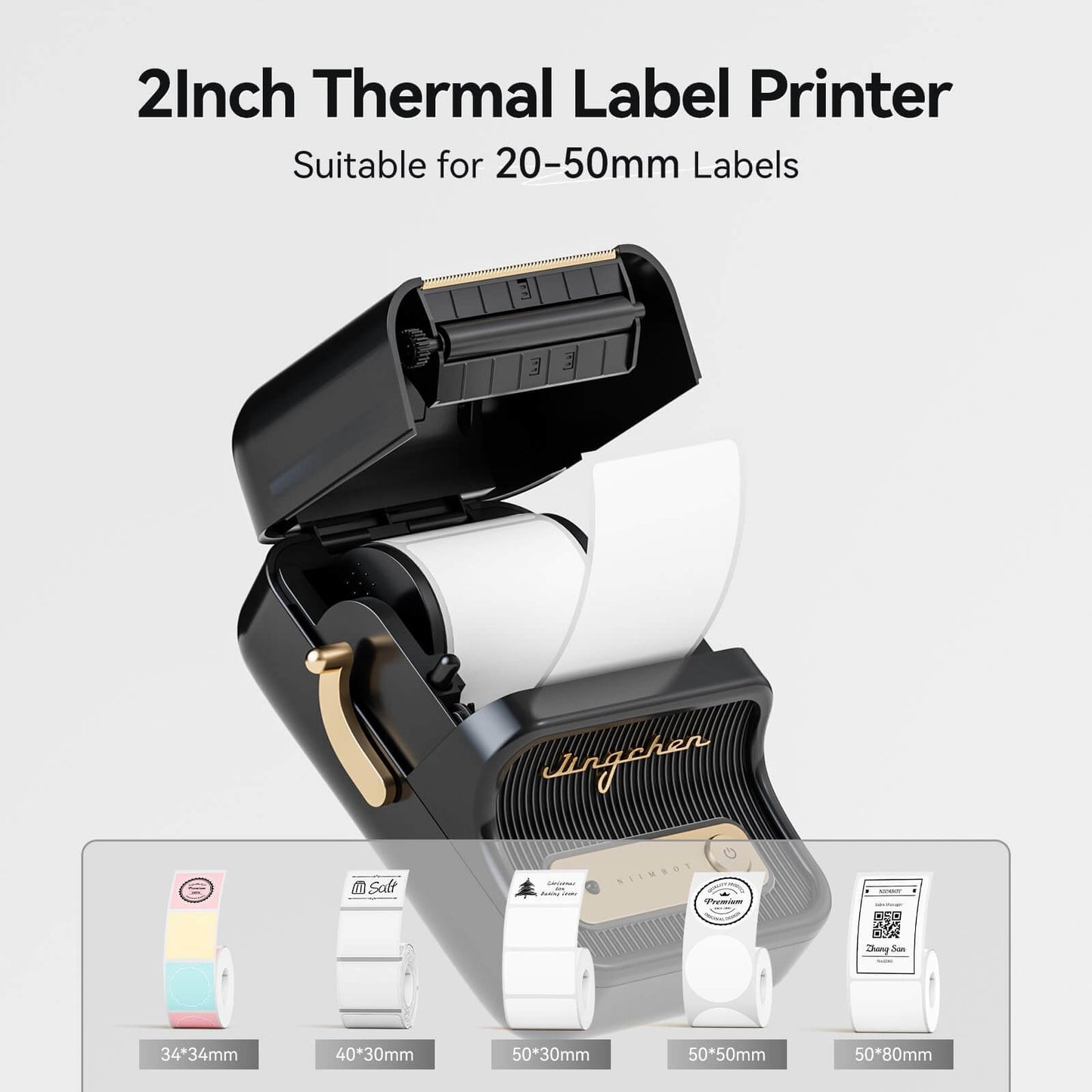 NIIMBOT B21 Bluetooth Thermal Label Printer — 2" Wide, 60mm/s High-Speed for DIY