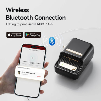 NIIMBOT B21 Bluetooth Thermal Label Printer — 2" Wide, 60mm/s High-Speed for DIY