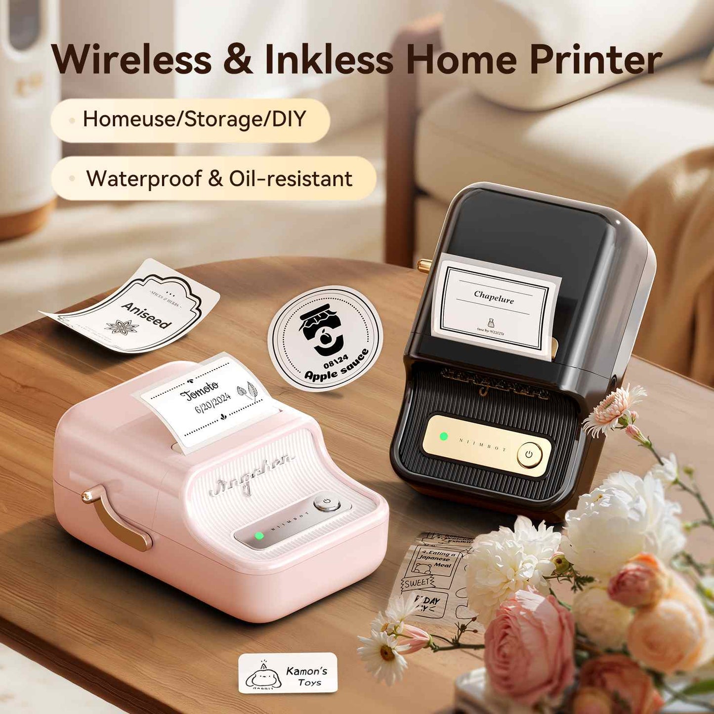 NIIMBOT B21 Bluetooth Thermal Label Printer — 2" Wide, 60mm/s High-Speed for DIY