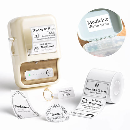 NIIMBOT B21 Bluetooth Thermal Label Printer — 2" Wide, 60mm/s High-Speed for DIY