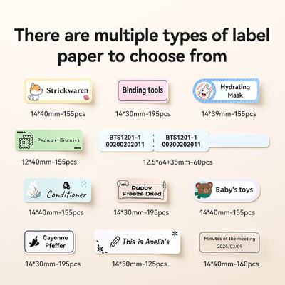 NIIMBOT D110 Multiple Label Paper Types, Various Sizes and Designs to Choose From