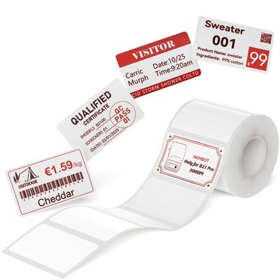 white labels for niimbot handheld label printer