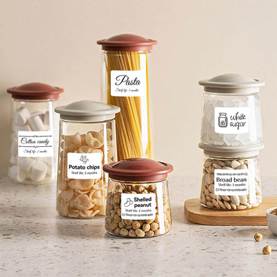 NIIMBOT thermal labels for kitchen food storage jars