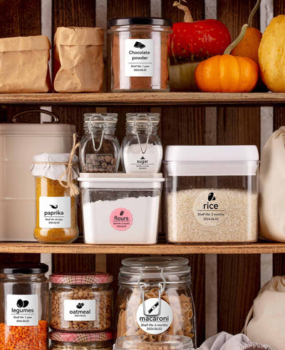 NIIMBOT labels for pantry jars and kitchen storage organisation