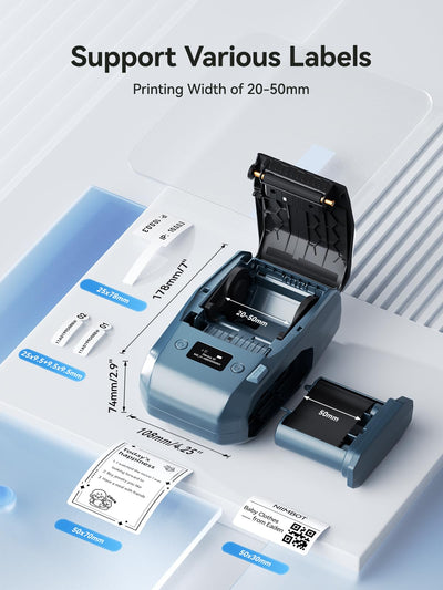 NIIMBOT M2 Label Maker with Tape 2Inch Thermal Transfer Label Printer, Blue