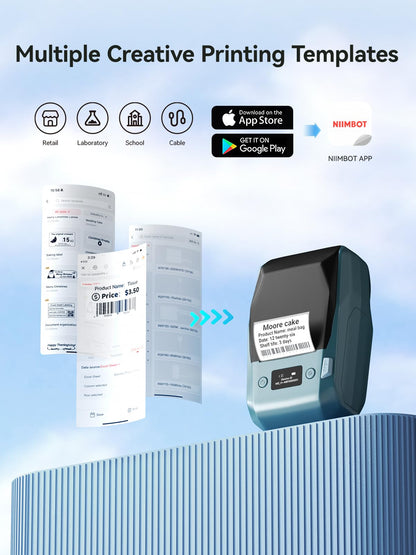 NIIMBOT M2 Label Maker with Tape 2Inch Thermal Transfer Label Printer, Blue