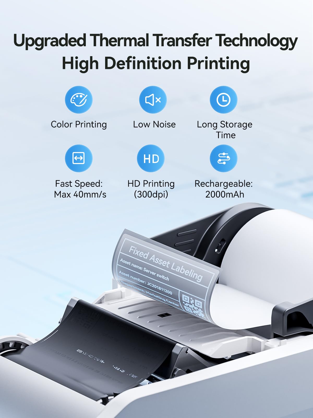 NIIMBOT M2 Label Maker with Tape 2Inch Thermal Transfer Label Printer, White
