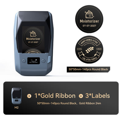 Niimbot M2 Labels 50x50mm Black Round Sticker