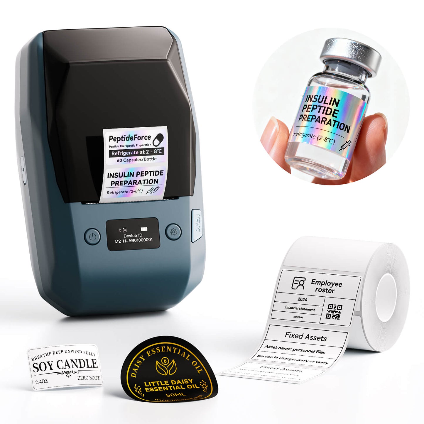 NIIMBOT M2 Thermal Transfer Label Maker Machine - 300DPI Bluetooth Handheld Label Printer for Office, Home & Small Business