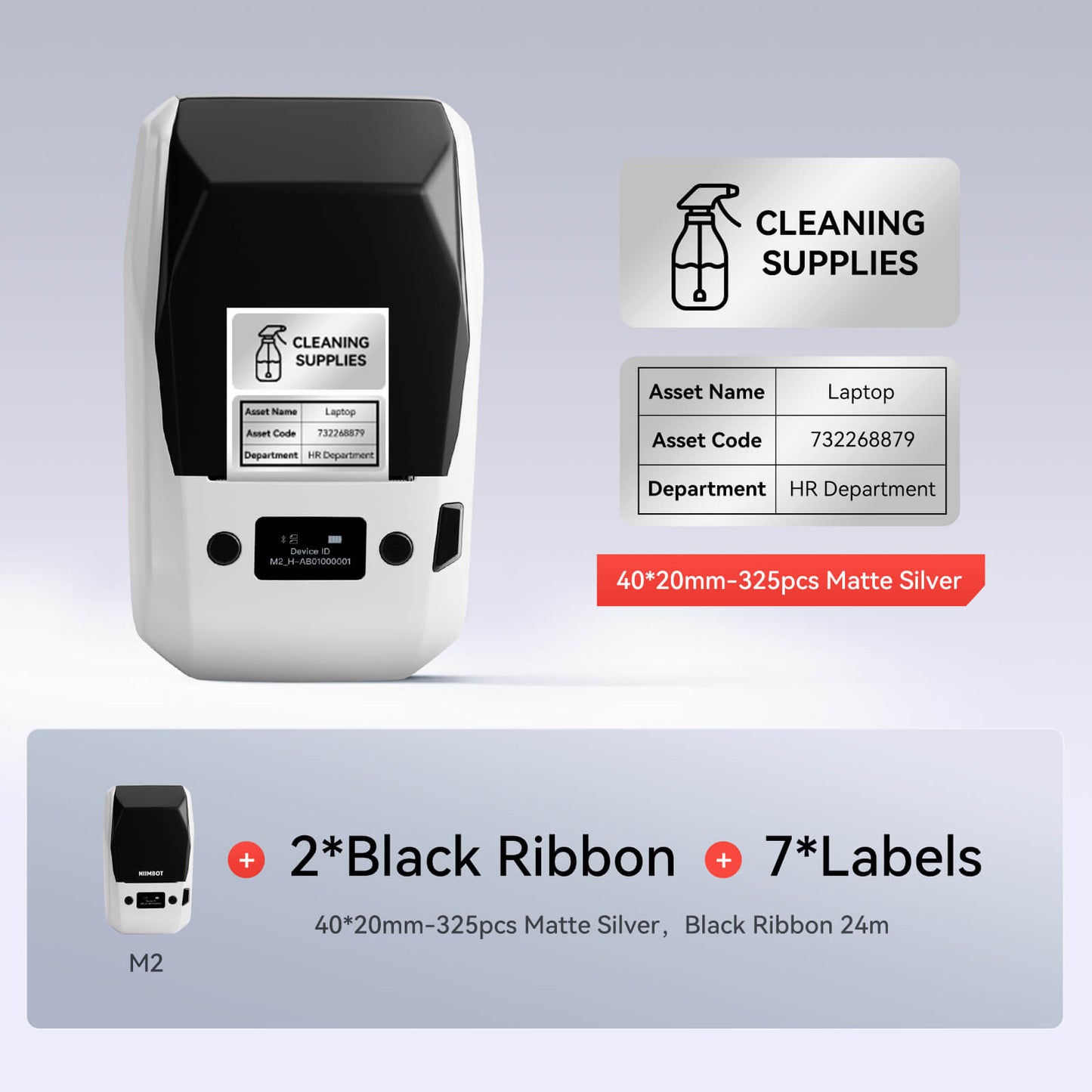 NIIMBOT M2 Thermal Transfer Label Maker Machine - 300DPI Bluetooth Handheld Label Printer for Office, Home & Small Business