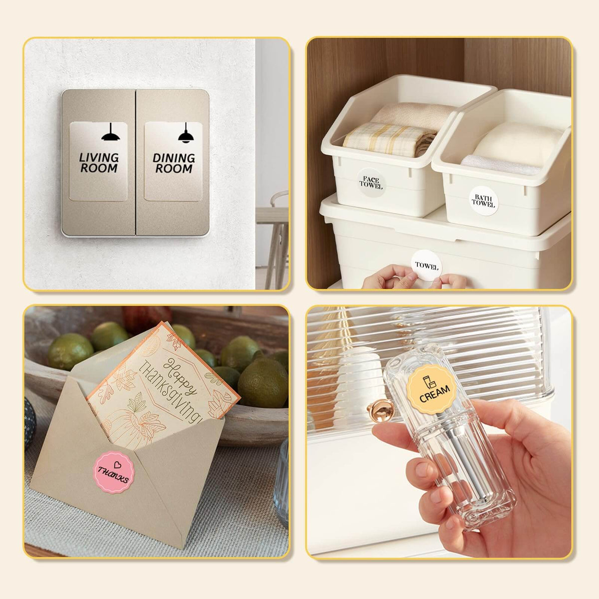 NIIMBOT labels for home storage, envelopes and household sorting
