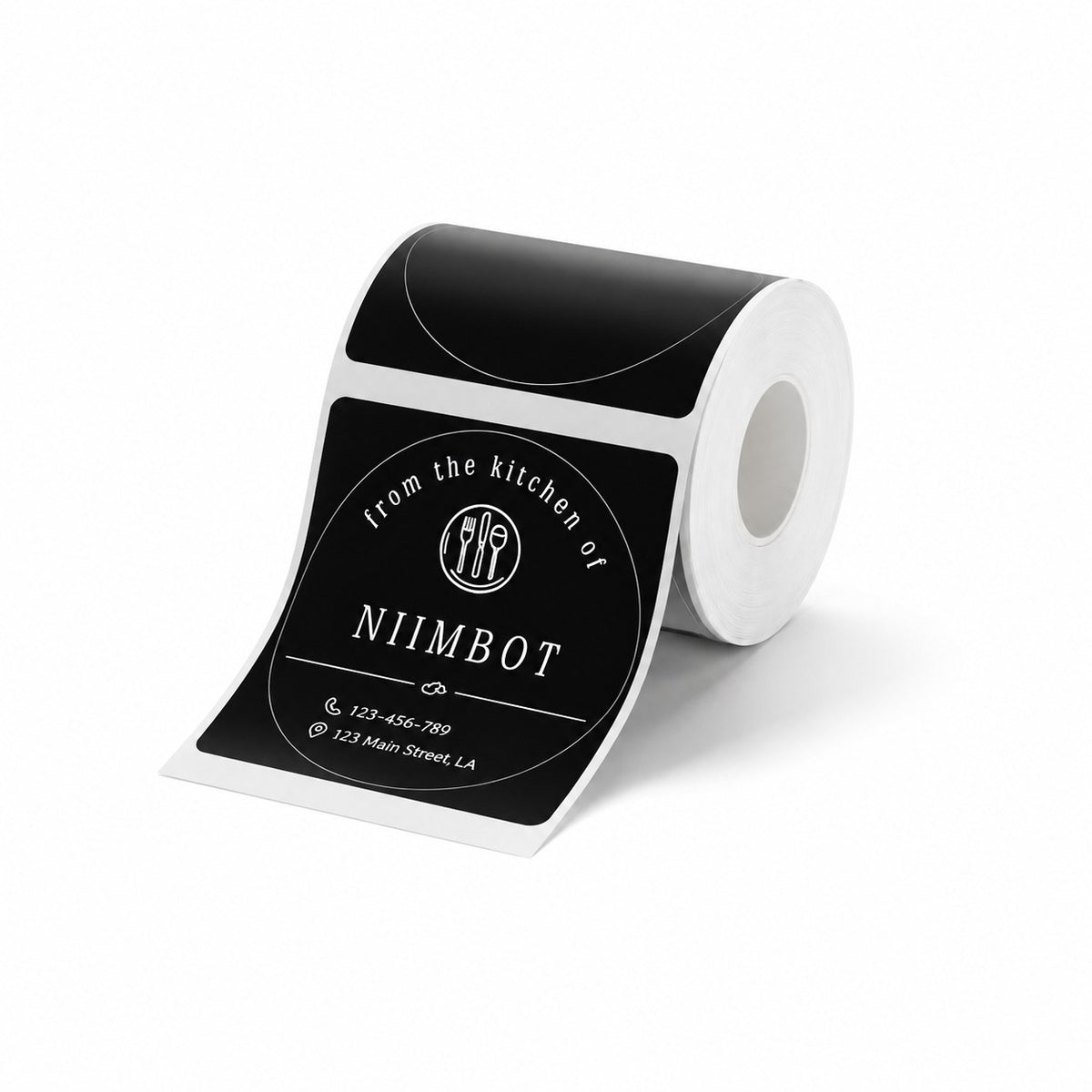 NIIMBOT M2/M3 50×50mm matte black round thermal printer labels, 140 pcs