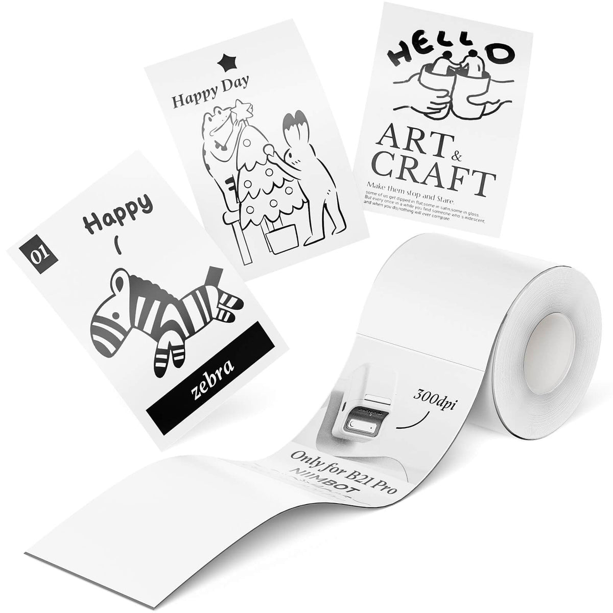 niimbot 54x80mm white thermal label printer labels