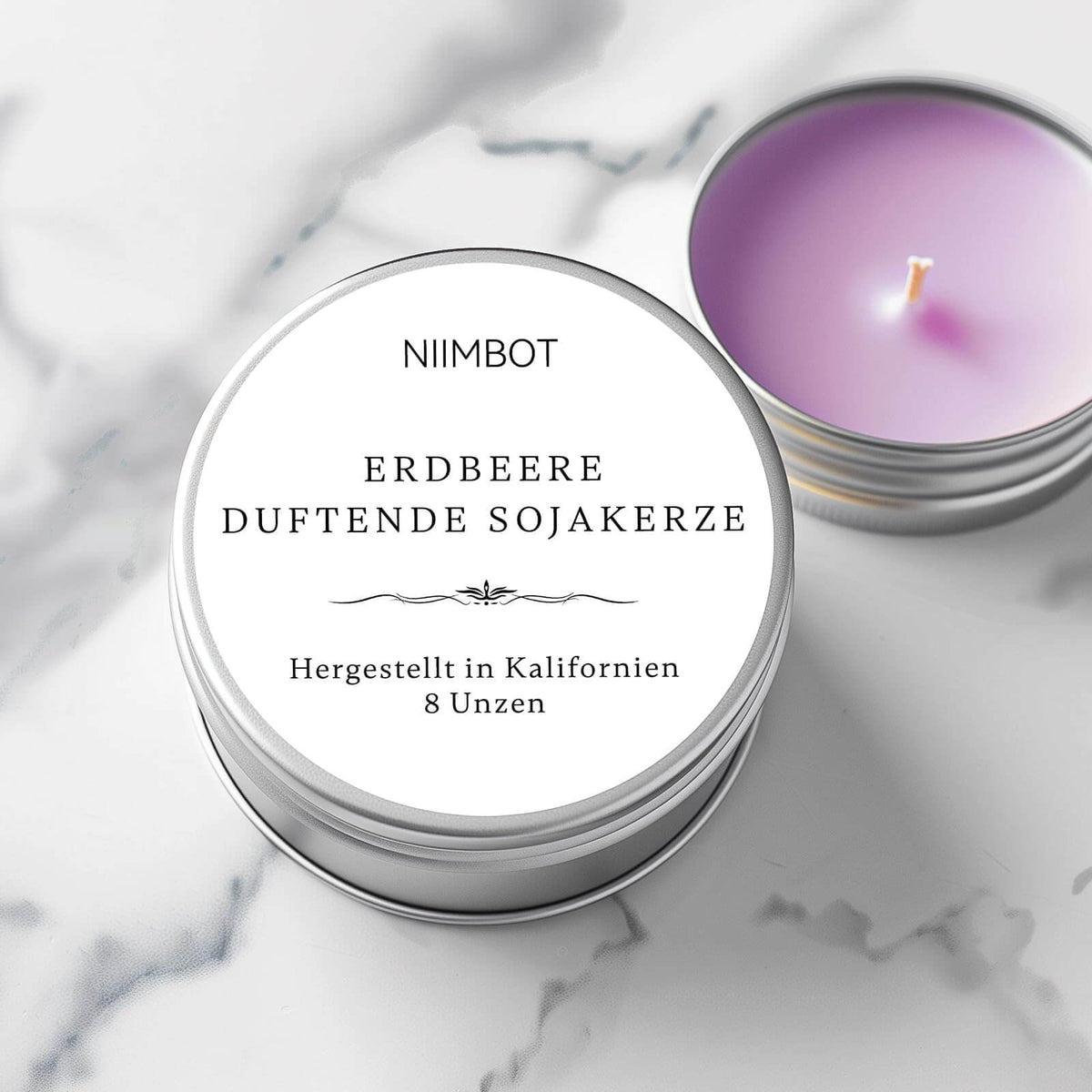 NIIMBOT white round thermal labels for candle tin packaging