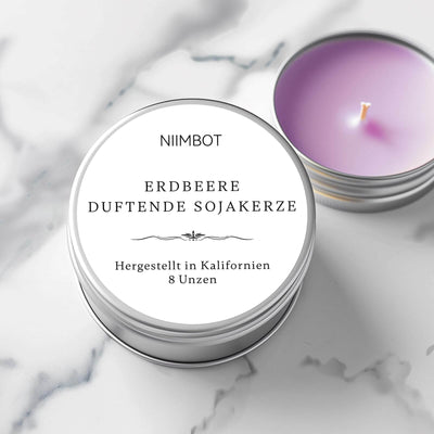 NIIMBOT white round thermal labels for candle tin packaging