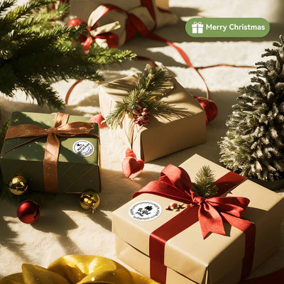 NIIMBOT white round thermal labels for christmas gift decoration