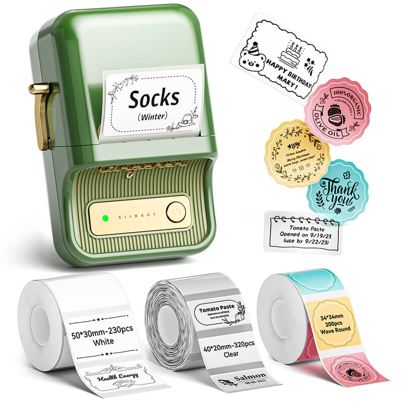 NIIMBOT B21 Pro All-in-One Label Maker — 2" 300DPI Bluetooth Printer for Home, Pantry & Small Business