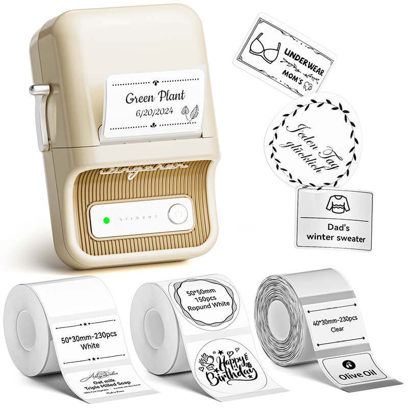 NIIMBOT B21 Pro All-in-One Label Maker — 2" 300DPI Bluetooth Printer for Home, Pantry & Small Business