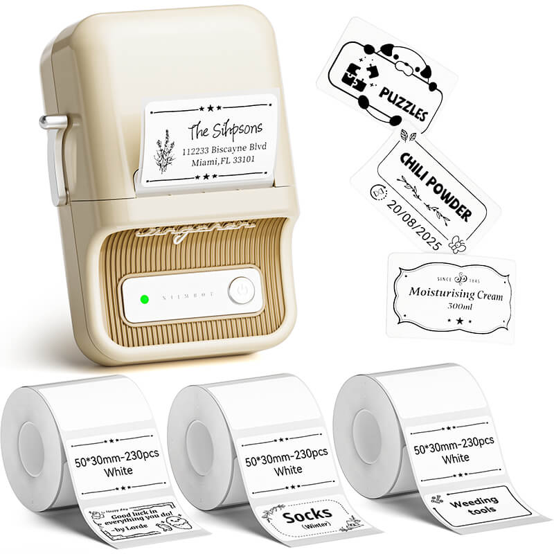 NIIMBOT B21 Pro All-in-One Label Maker — 2" 300DPI Bluetooth Printer for Home, Pantry & Small Business