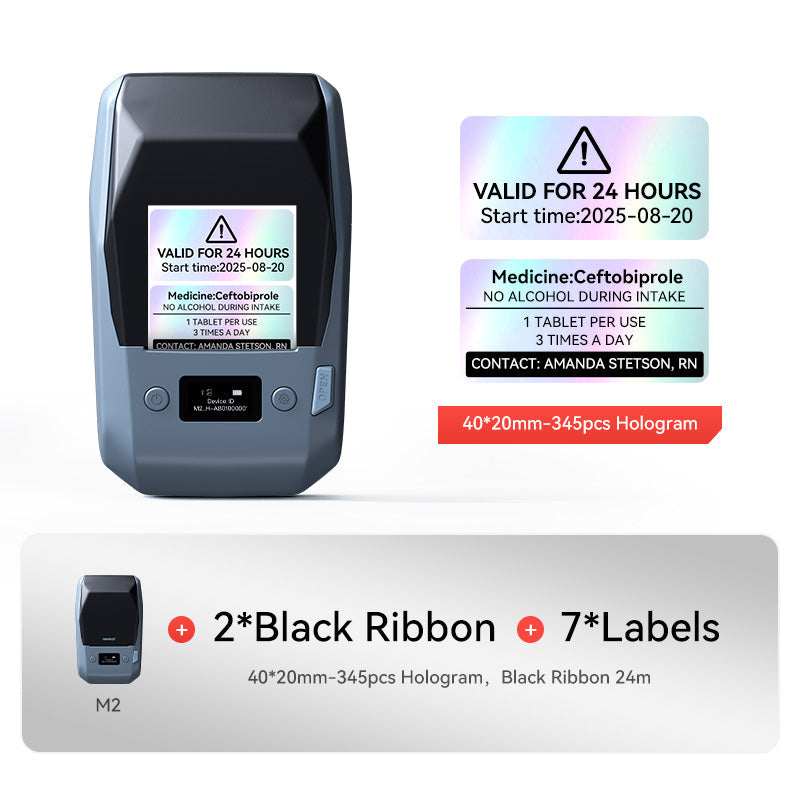 NIIMBOT M2 Medical Label Printer, Smart Color Printing with Phones & PC for Various Home Medicine Bottles and Medical Scenarios