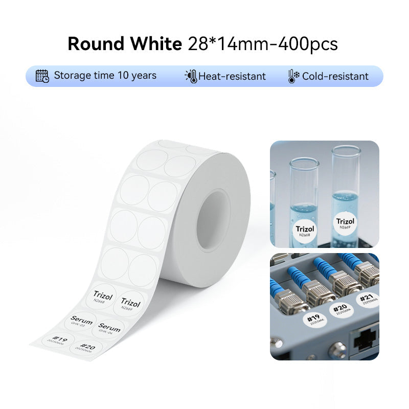 NIIMBOT M2/M3 Replacement Thermal Transfer Labels — PET Waterproof, Oil-proof, Tearproof, 8-10 Years Durable for Lab, Office, Jewelry & Cable Organisation